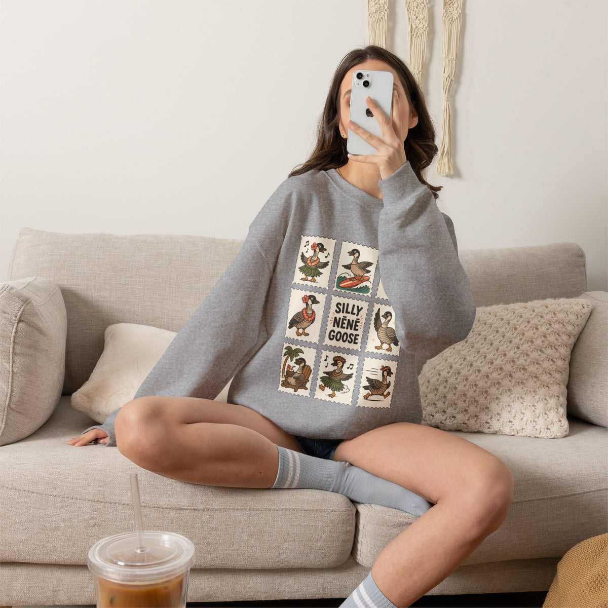 Silly Nēnē Goose Stamp Crewneck – Vintage Hawaiian