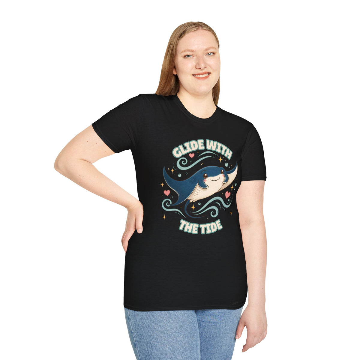 Manta Ray T-Shirt, Glide With the Tide Ocean Graphic