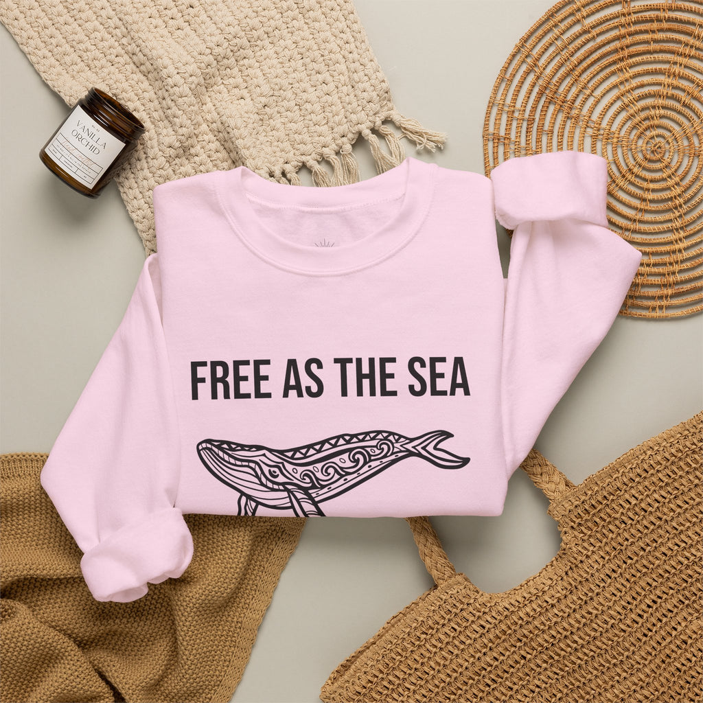 Free As The Sea Whale Sweatshirt – Tribal Ocean Design