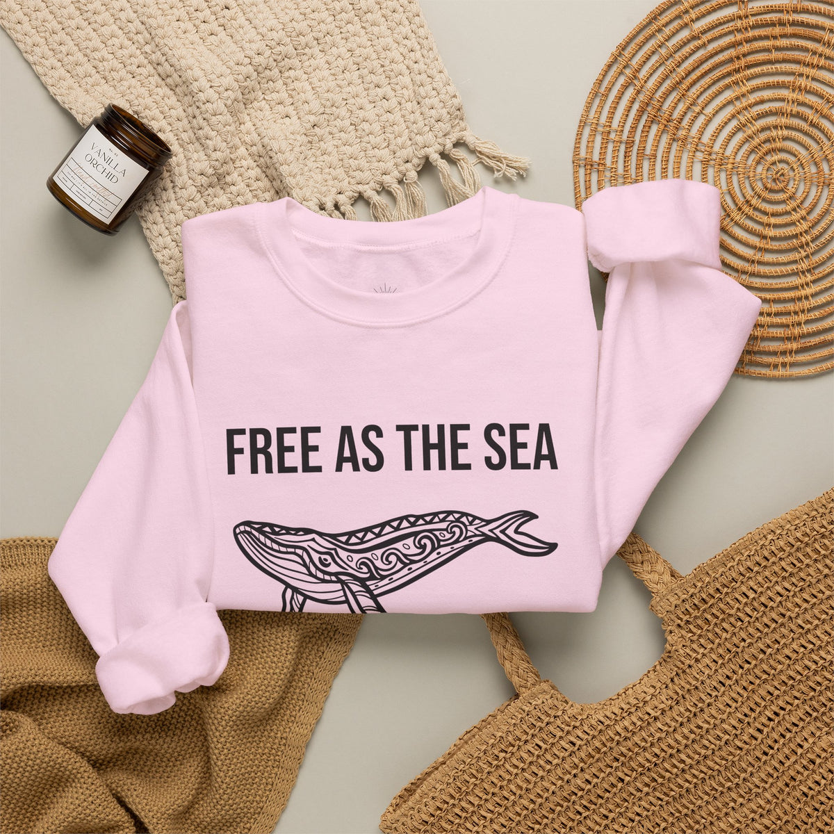 Free As The Sea Whale Sweatshirt – Tribal Ocean Design