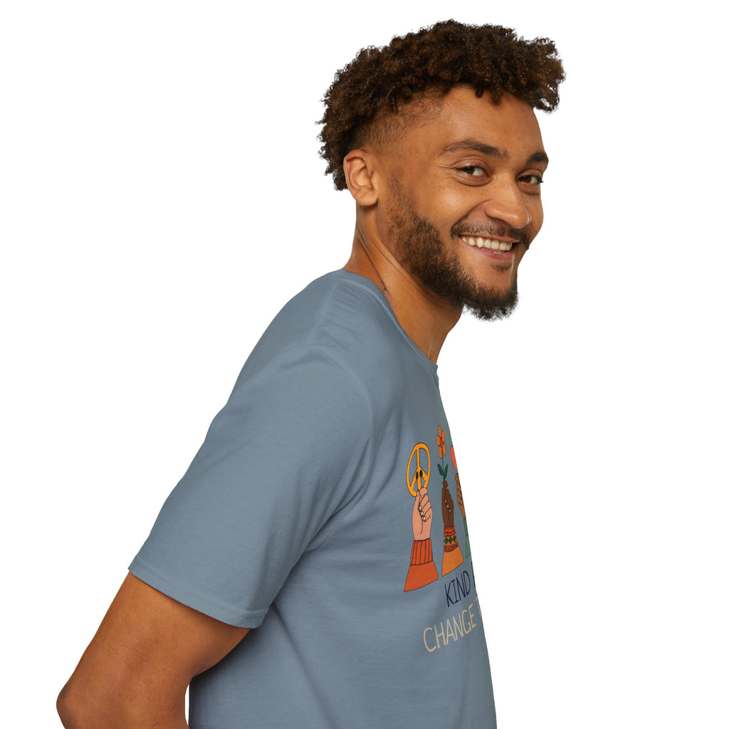 Kind People Change the World T-Shirt | Peace Flower Heart Rose Hands