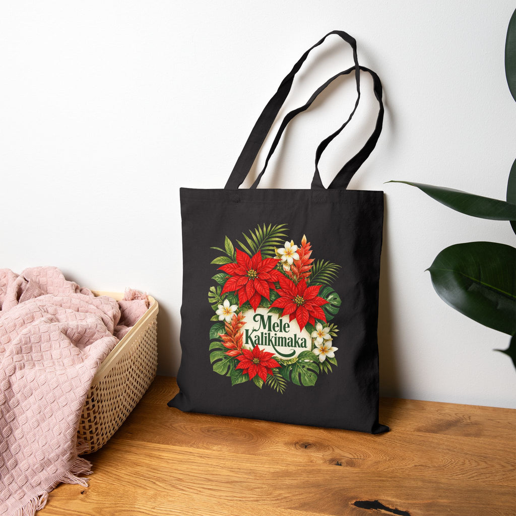 Mele Kalikimaka Floral Tote Bag