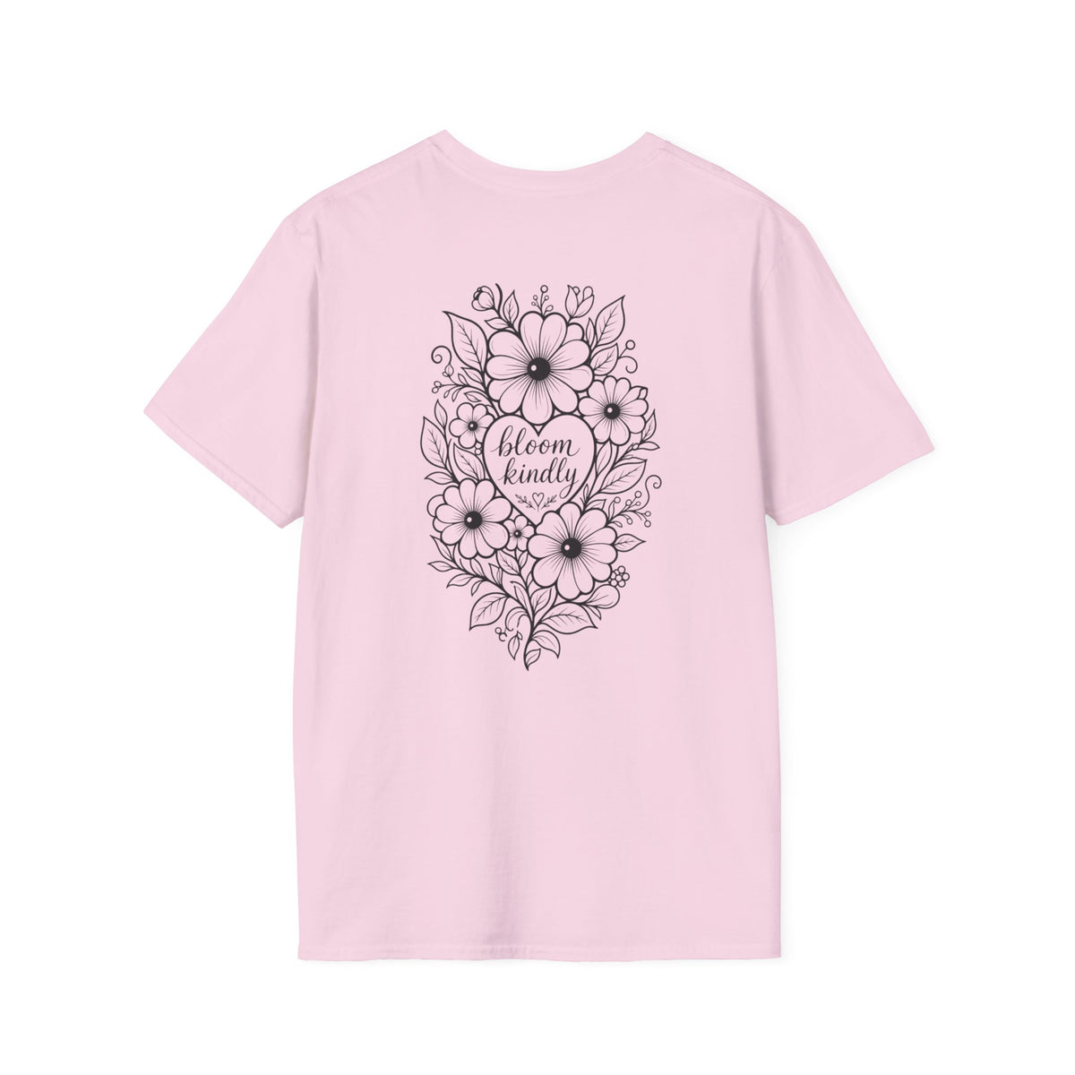 Bloom Kindly Floral Heart T-Shirt – Daisy Line Art
