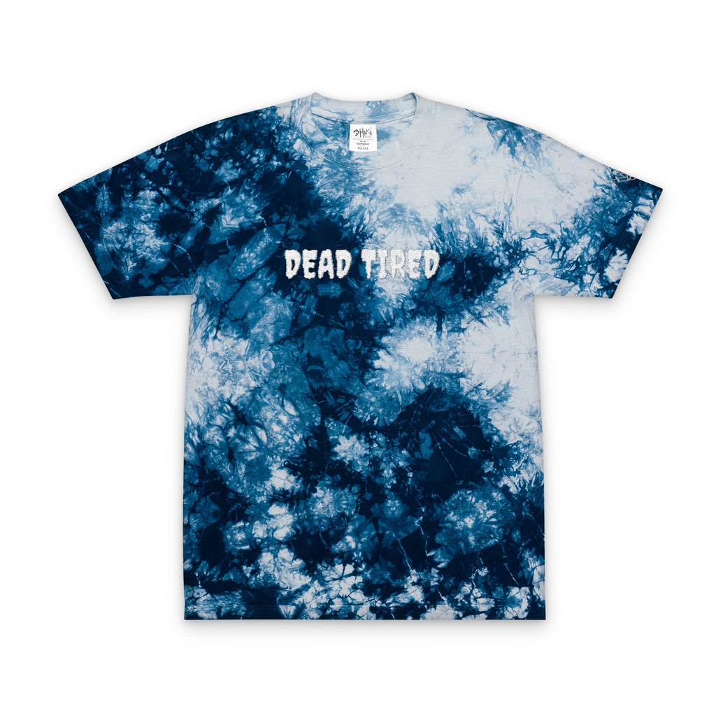 Embroidered "Dead Tired" Tie-Dye Spiral T-Shirt