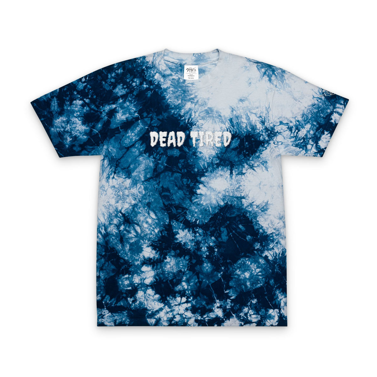 Embroidered "Dead Tired" Tie-Dye Spiral T-Shirt