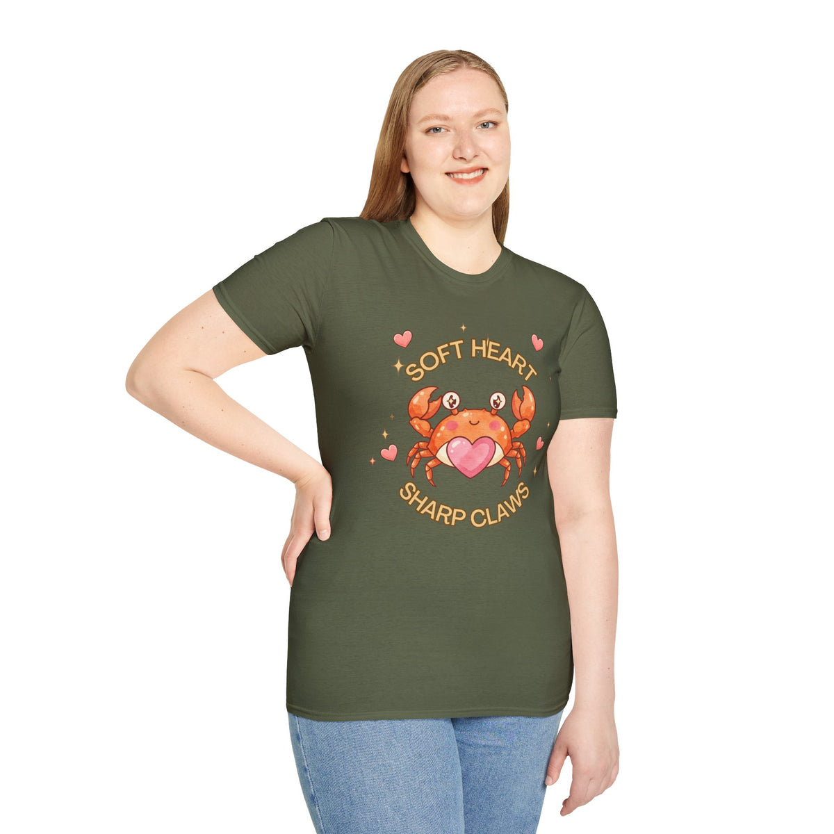 Soft Heart Sharp Claws Cute Crab T-Shirt, Ocean Graphic