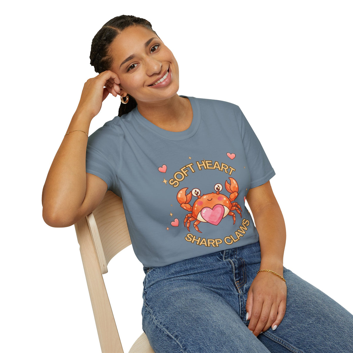 Soft Heart Sharp Claws Cute Crab T-Shirt, Ocean Graphic