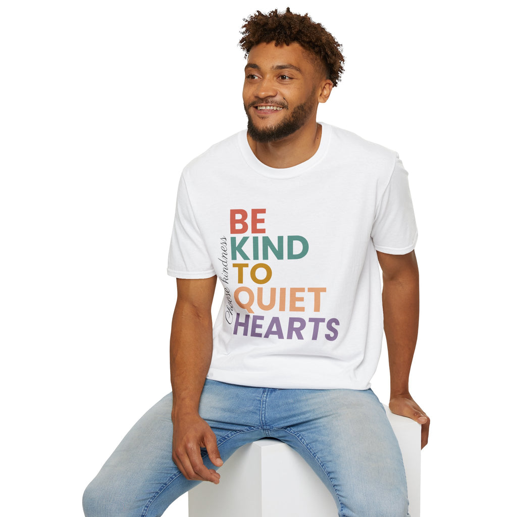 Be Kind To Quiet Hearts Cotton T-Shirt | Kindness Typography
