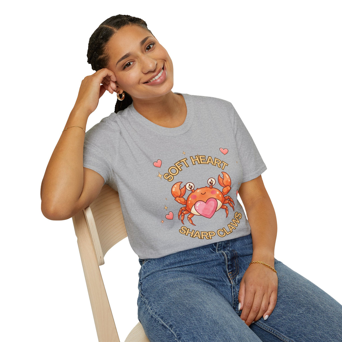 Soft Heart Sharp Claws Cute Crab T-Shirt, Ocean Graphic
