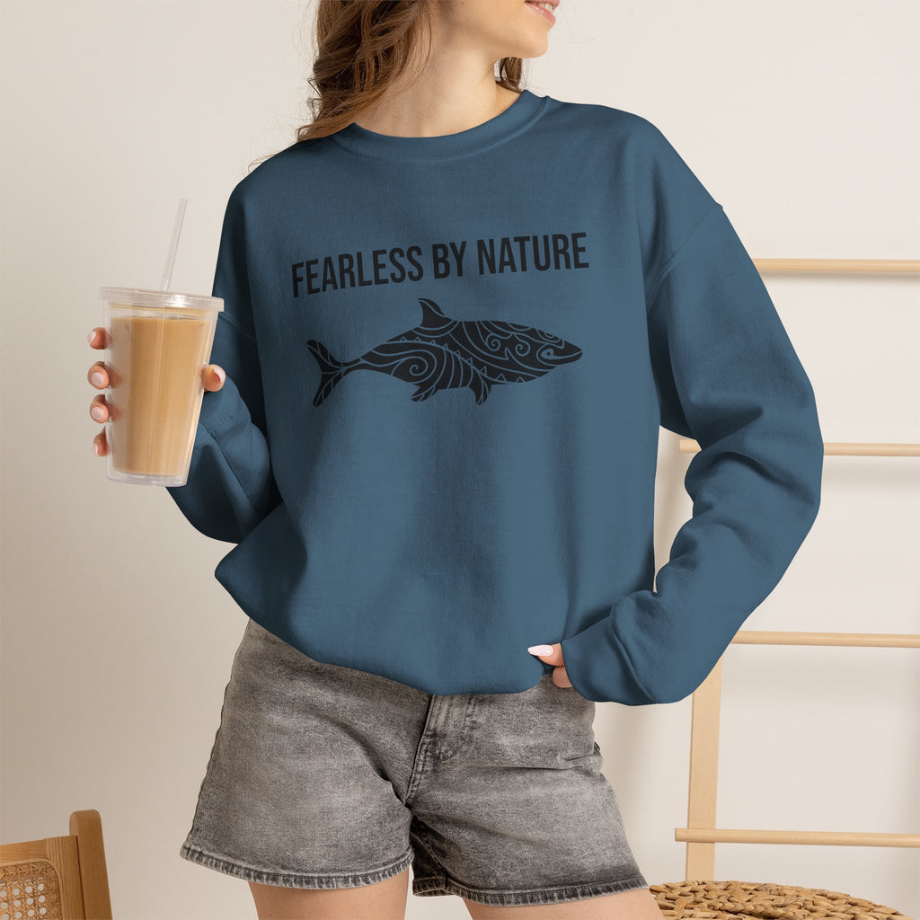 Fearless by Nature Tribal Shark Crewneck Sweatshirt
