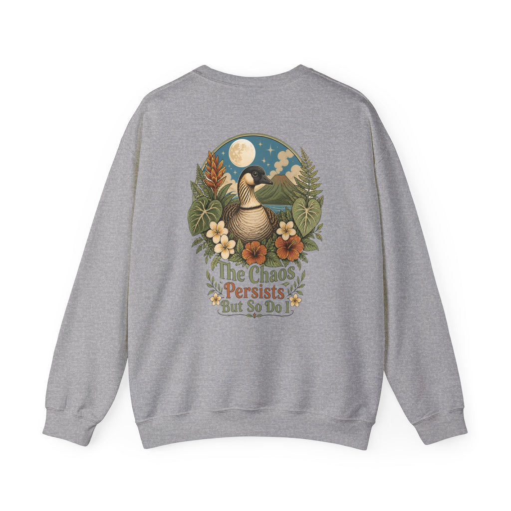 Vintage Goose Floral Crewneck – “Chaos Persists” Design
