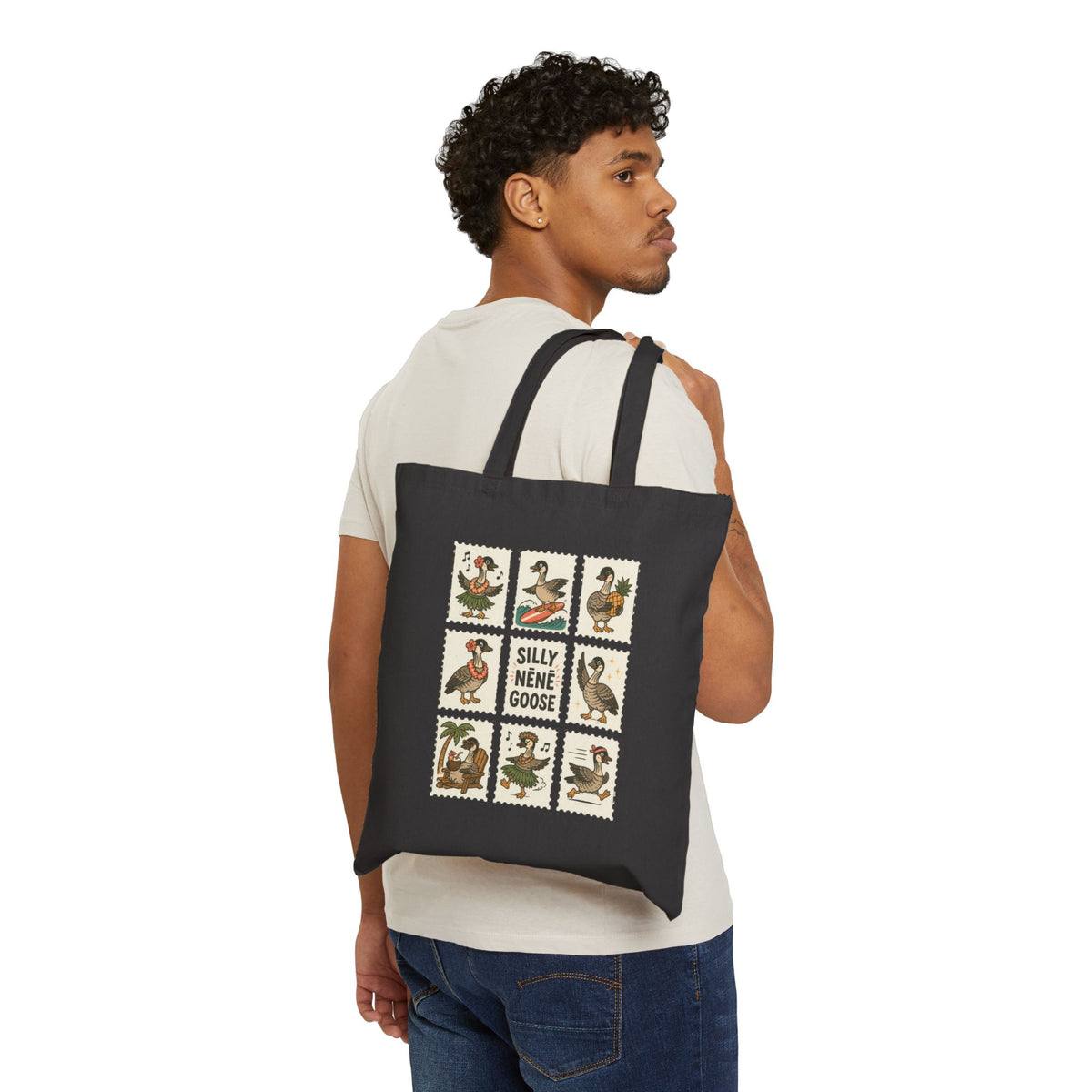 Silly Nēnē Goose Stamp Canvas Tote – Vintage Hawaiian