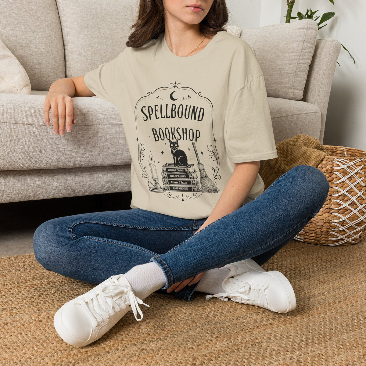 Spellbound Bookshop T-Shirt — Witchy Cat Vintage Bookstore