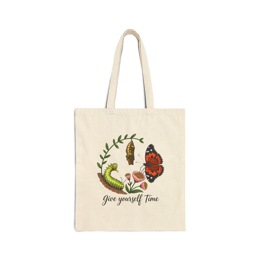 “Give Yourself Time” Kamehameha Butterfly Canvas Tote