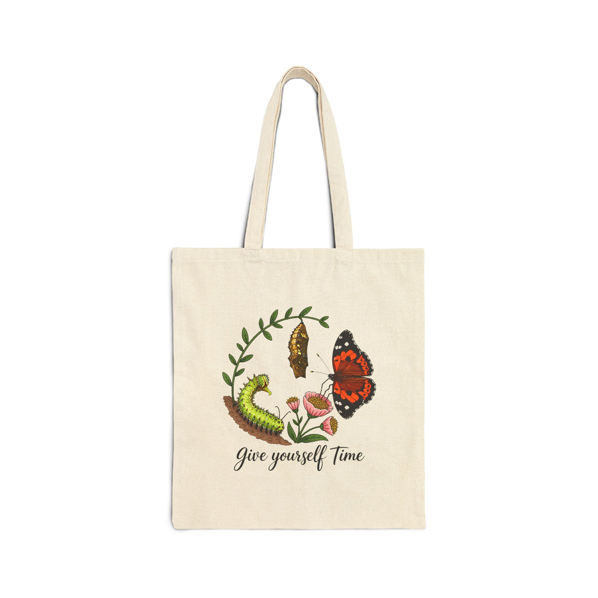 “Give Yourself Time” Kamehameha Butterfly Canvas Tote