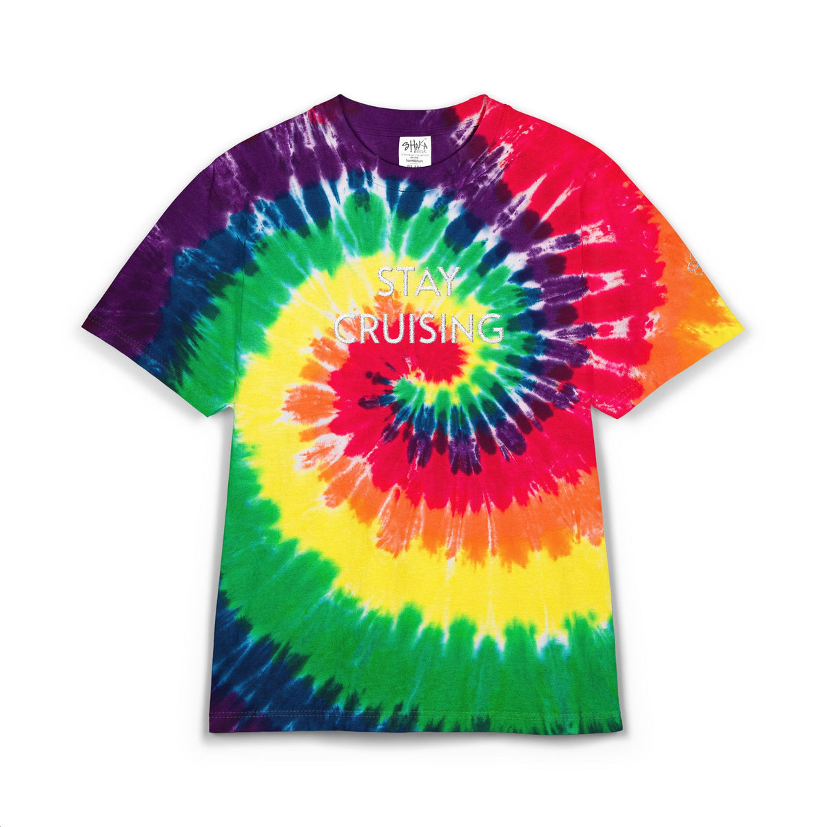 Embroidered "Stay Cruising" Tie-Dye Spiral T-Shirt
