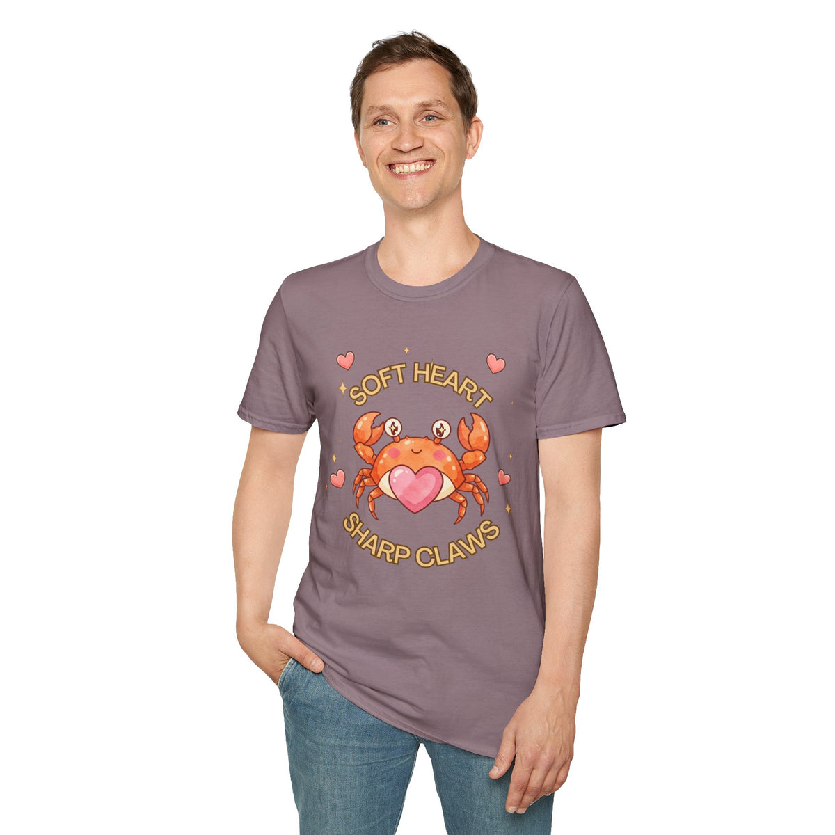 Soft Heart Sharp Claws Cute Crab T-Shirt, Ocean Graphic