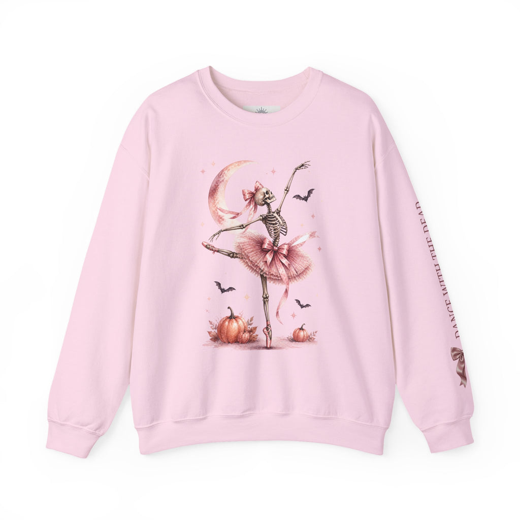 Skeleton Ballerina Ballet Dancer Sweatshirt | Halloween Pumpkin Moon