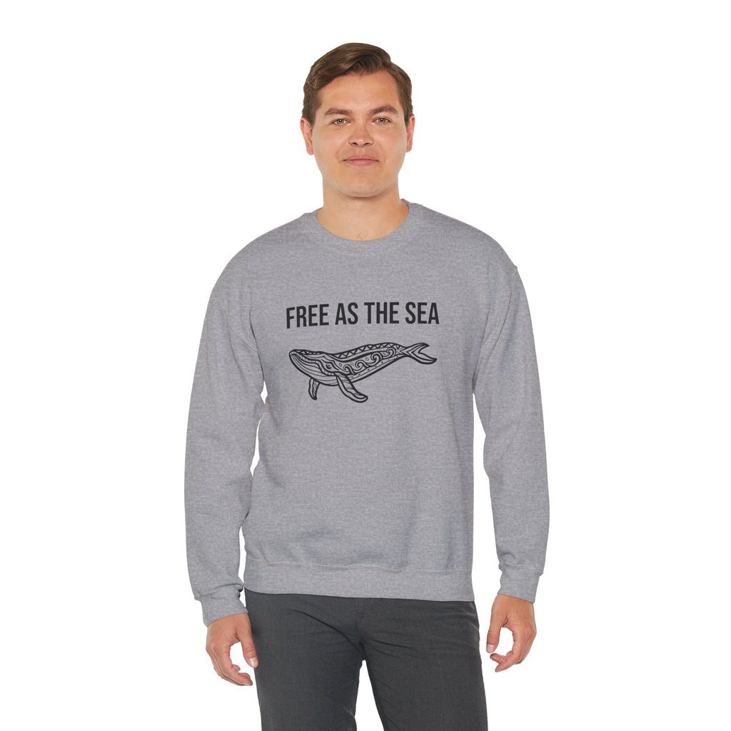 Free As The Sea Whale Sweatshirt – Tribal Ocean Design