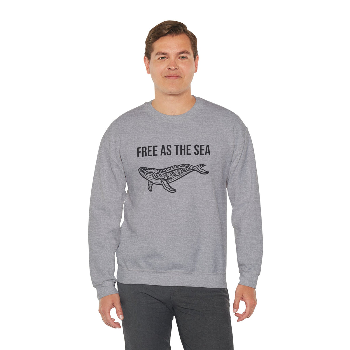 Free As The Sea Whale Sweatshirt – Tribal Ocean Design