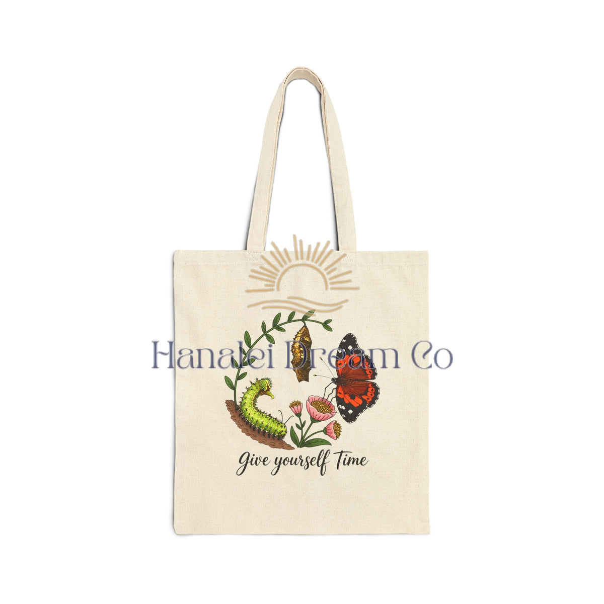 “Give Yourself Time” Kamehameha Butterfly Canvas Tote