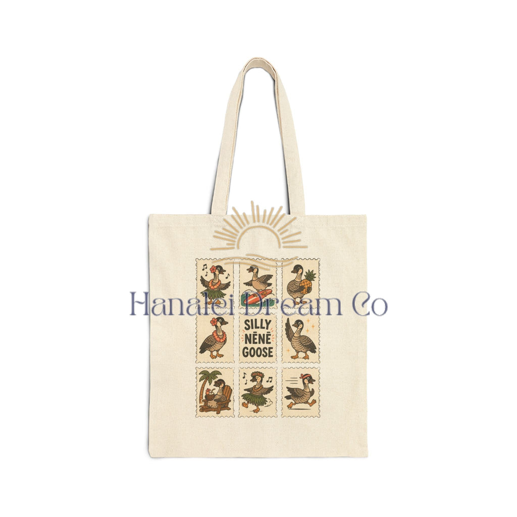 Silly Nēnē Goose Stamp Canvas Tote – Vintage Hawaiian