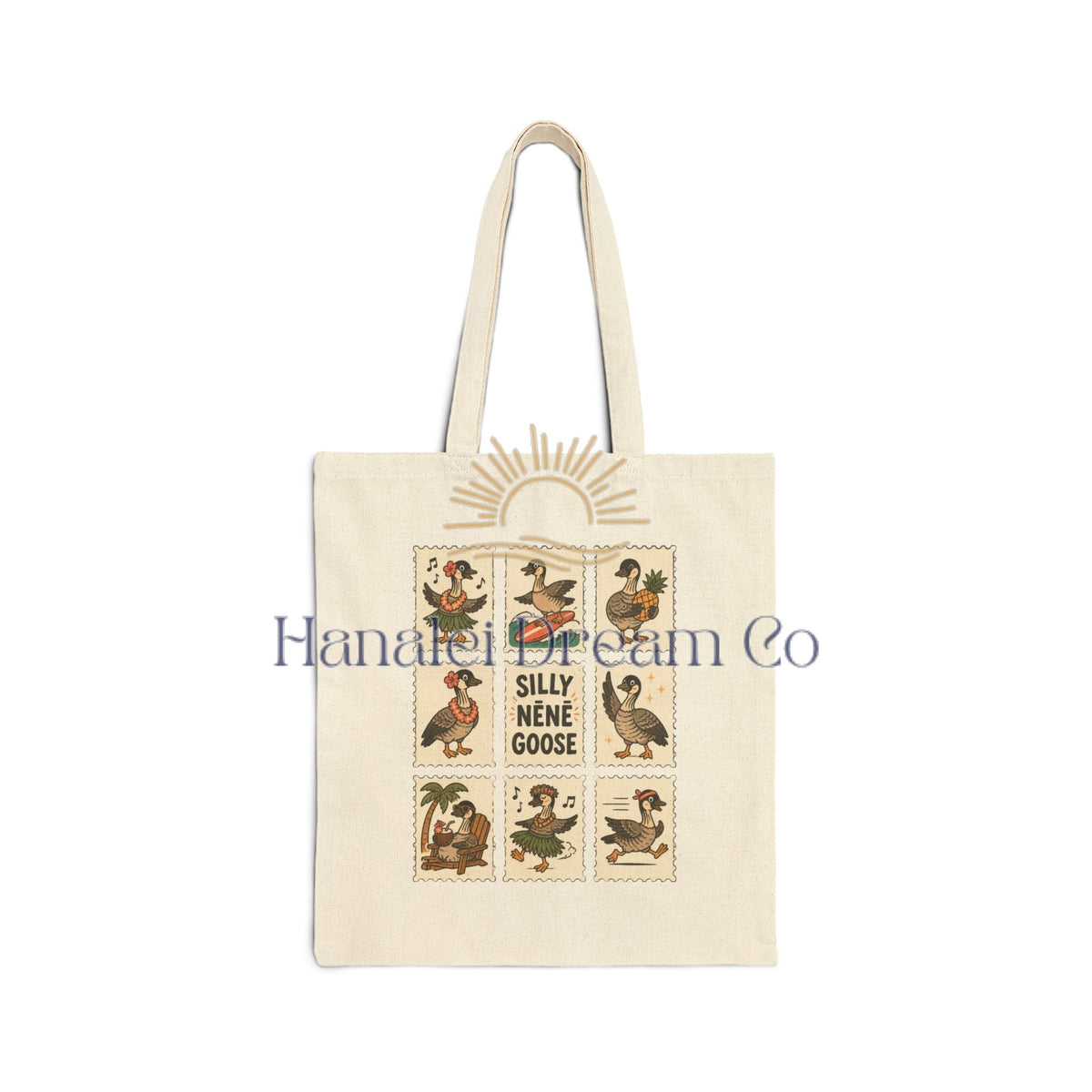 Silly Nēnē Goose Stamp Canvas Tote – Vintage Hawaiian