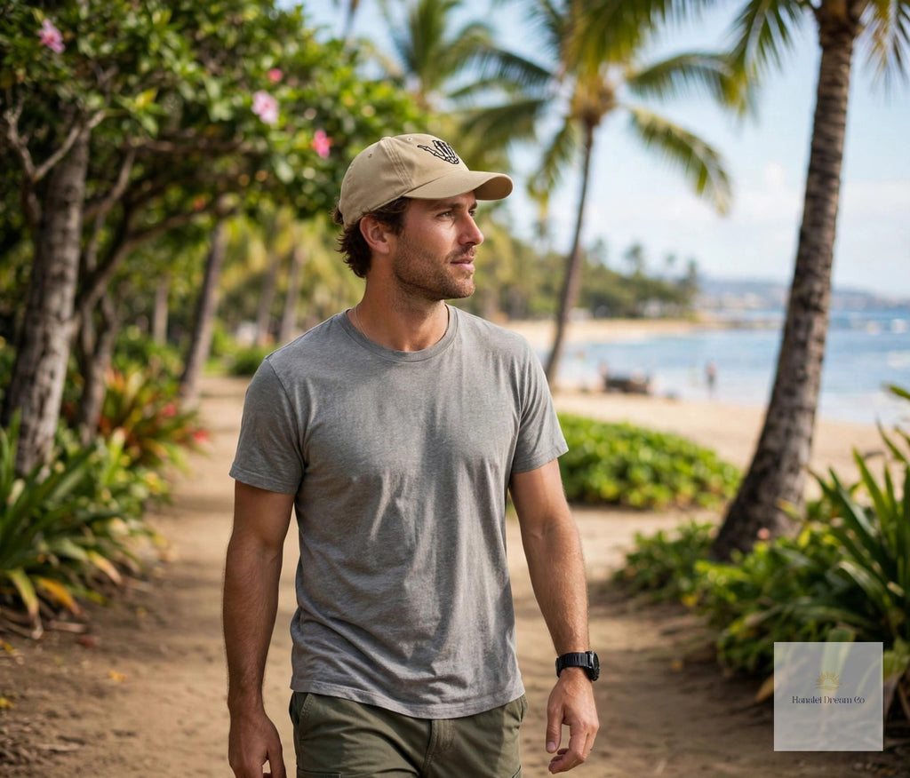 Aloha Always Dad Cap — Hawaiian Skeleton Shaka Hat