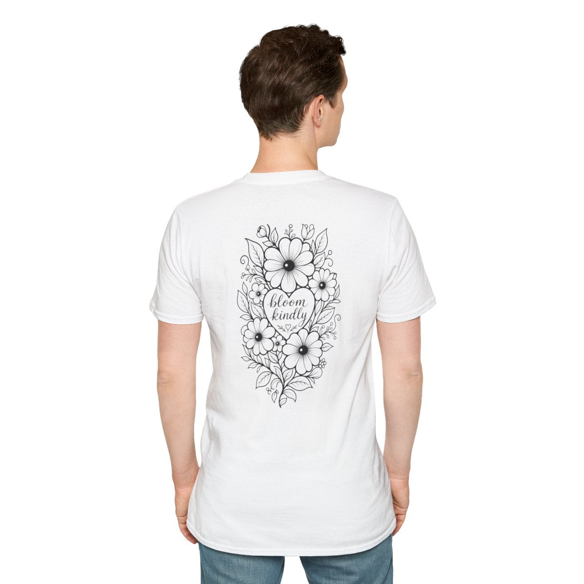 Bloom Kindly Floral Heart T-Shirt – Daisy Line Art