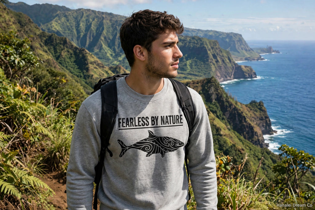 Fearless by Nature Tribal Shark Crewneck Sweatshirt