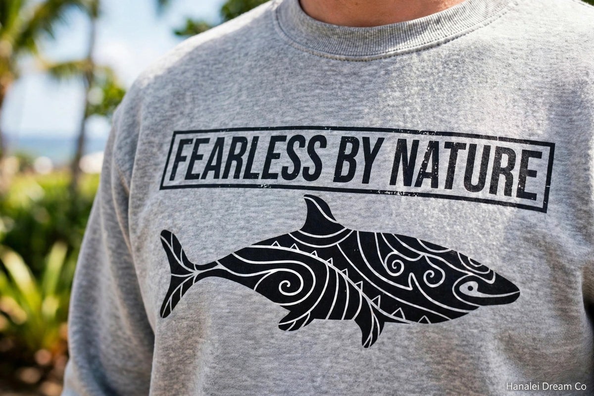 Fearless by Nature Tribal Shark Crewneck Sweatshirt