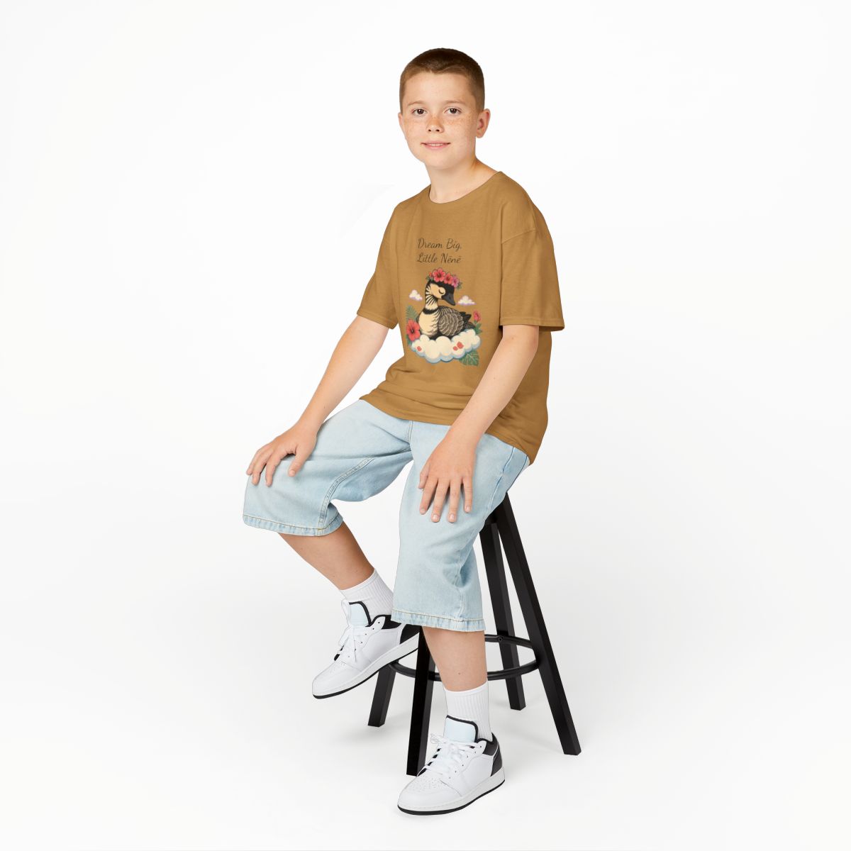 Dream Big Little Nene kids tee — Old Gold