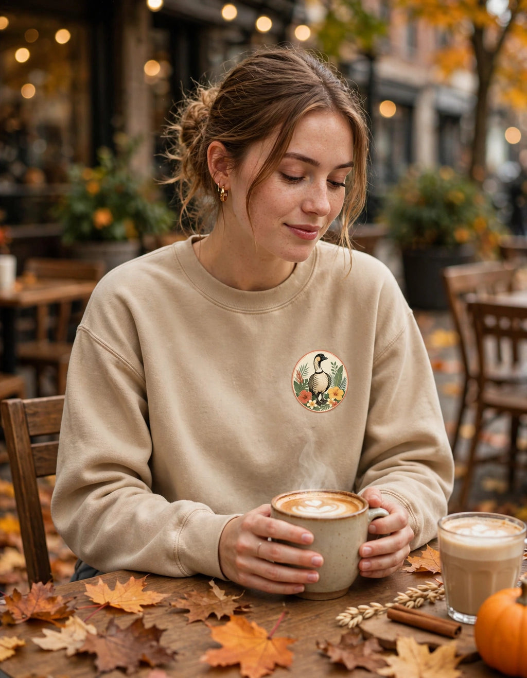 Vintage Goose Floral Crewneck – “Chaos Persists” Design