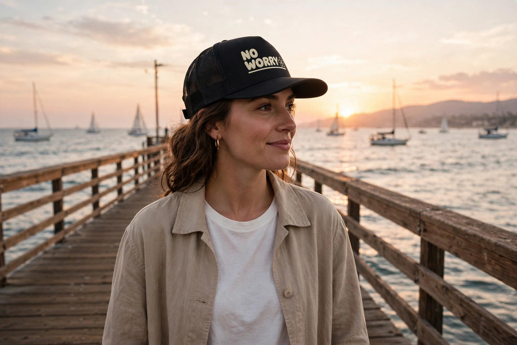 No Worry Snapback Trucker Cap — Casual Lightweight Mesh Hat