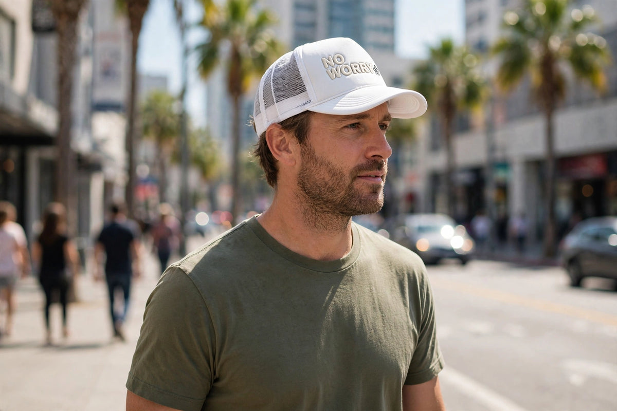 No Worry Snapback Trucker Cap — Casual Lightweight Mesh Hat