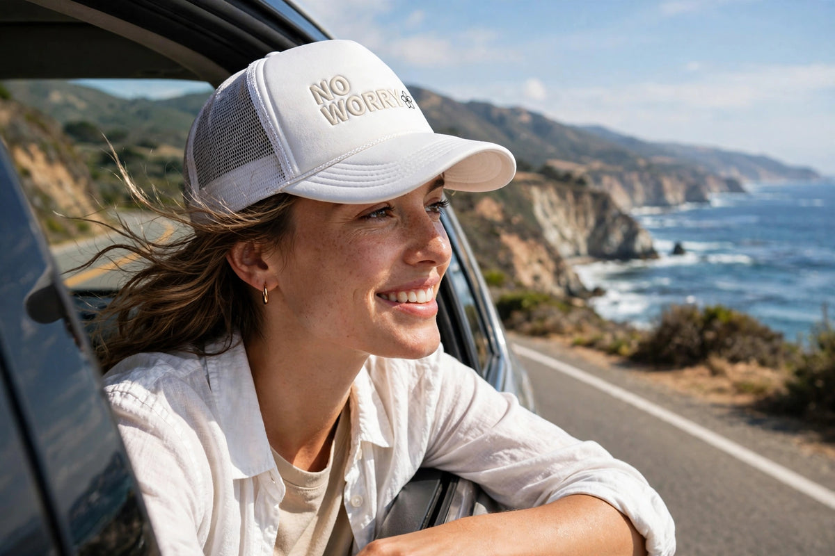 No Worry Snapback Trucker Cap — Casual Lightweight Mesh Hat