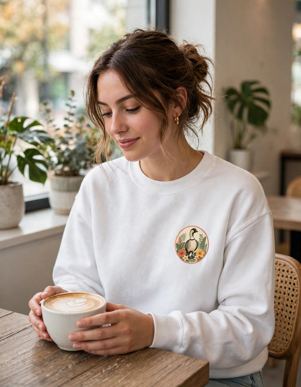 Vintage Goose Floral Crewneck – “Chaos Persists” Design