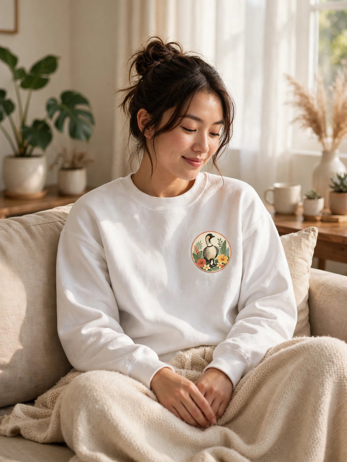 Vintage Goose Floral Crewneck – “Chaos Persists” Design