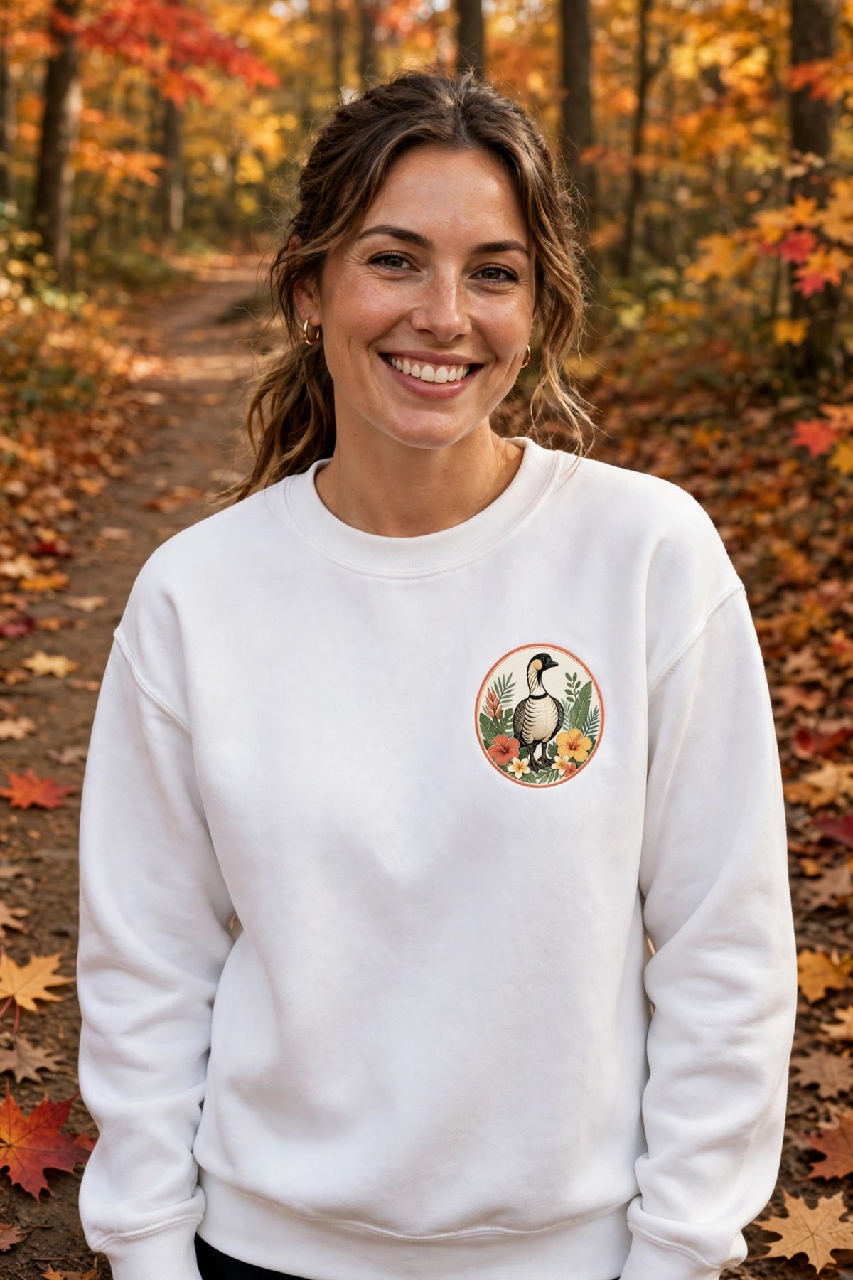 Vintage Goose Floral Crewneck – “Chaos Persists” Design