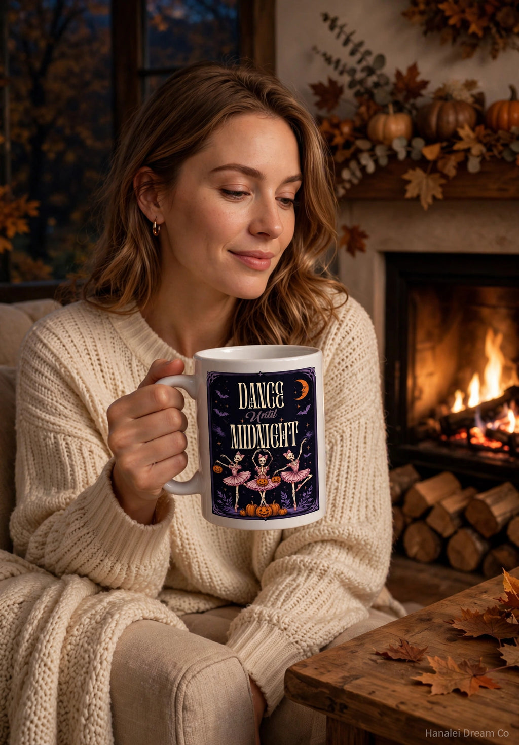 Dance Until Midnight Halloween Mug – Ballerina Skeletons